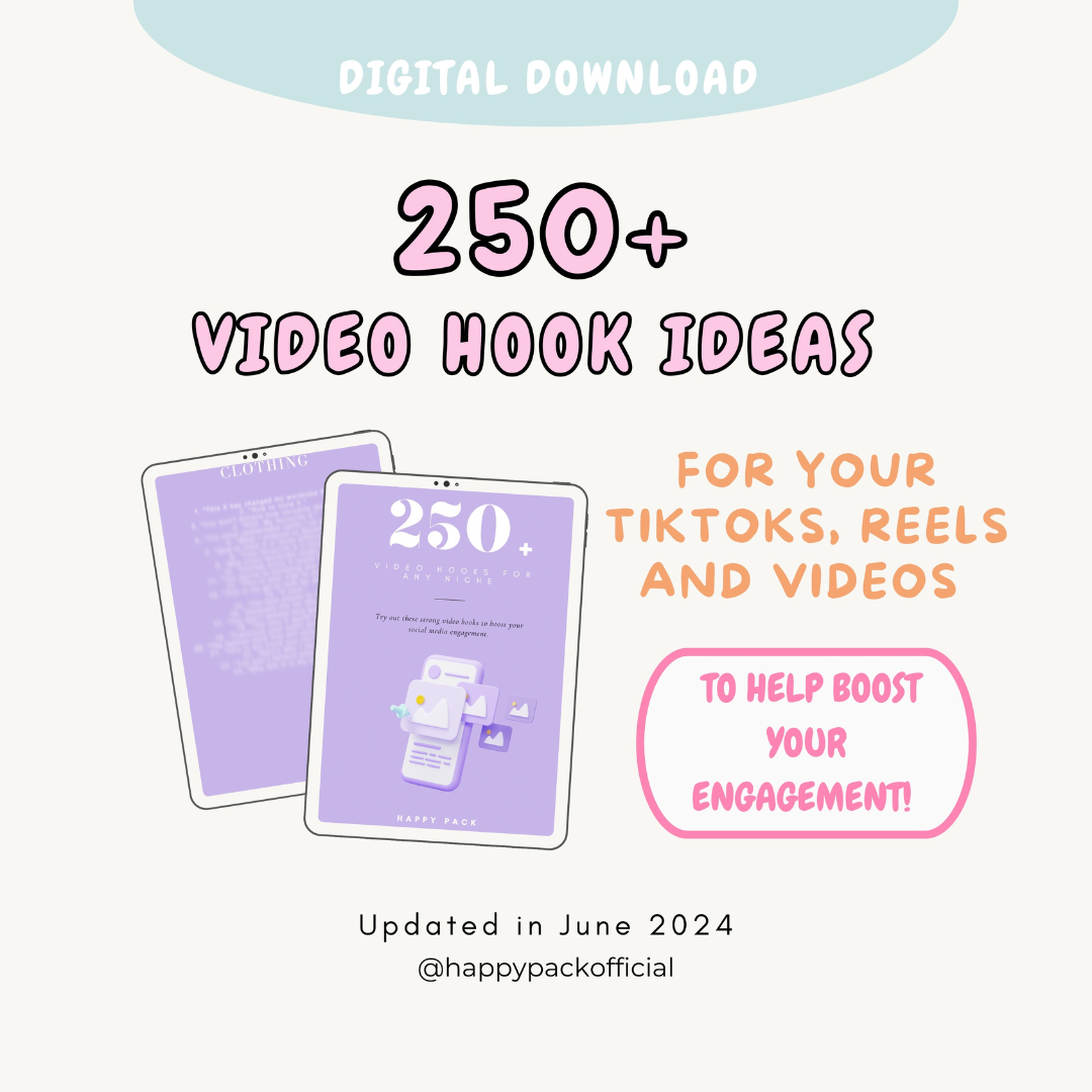 250 Video Hook Ideas E-Book