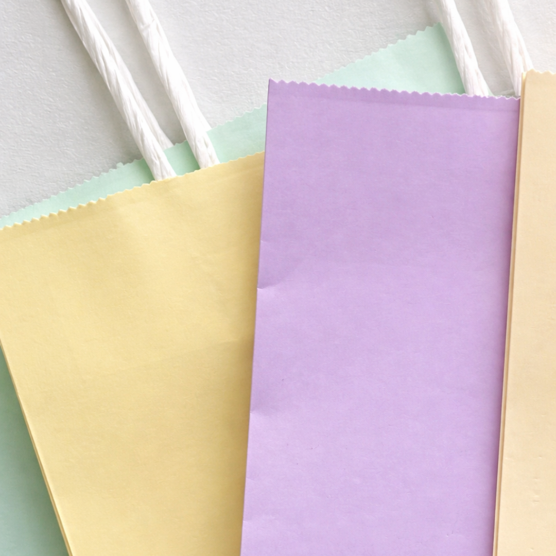 Pastel Mix Kraft Paper Twist Handle Bags