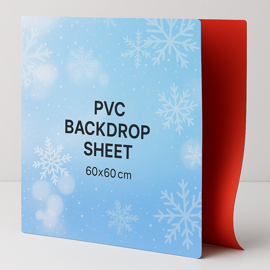 Double-Sided Photography Backdrop PVC Sheet – Red/Snowflake