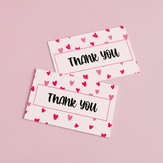 85mm x 55mm Pink & Red Heart Appreciation Cards