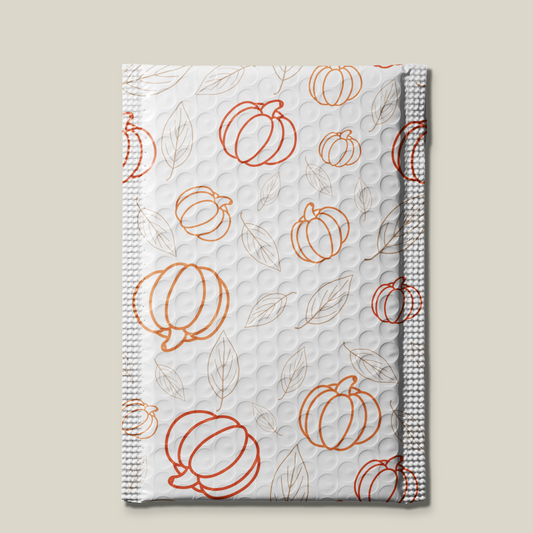 Pumpkin Patterned Bubble Envelope Pouches