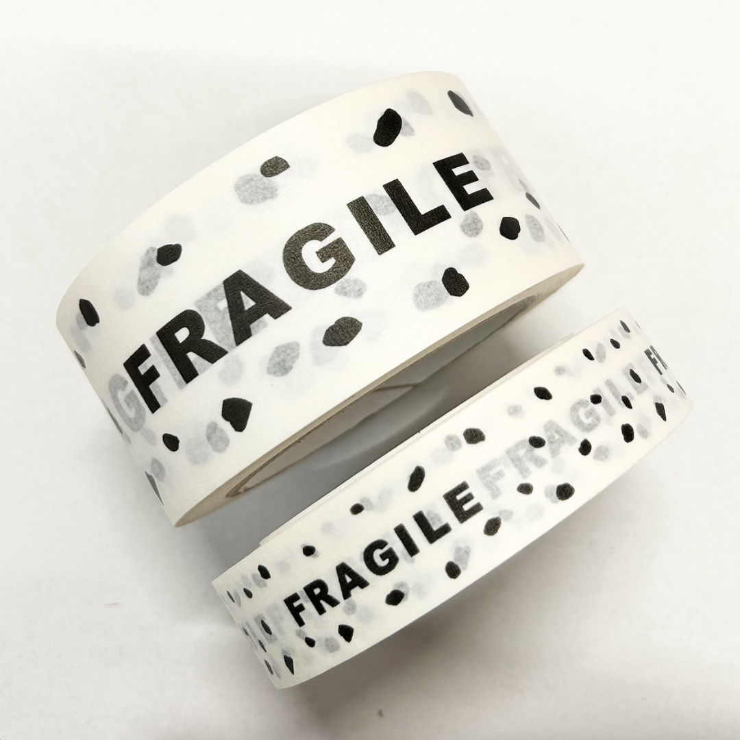 'Fragile' Polka-Dot Patterned Paper Tape (Wholesale: Pack of 15)