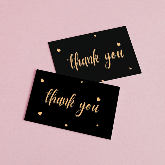 85mm x 55mm Black & Gold Appreciation Cards