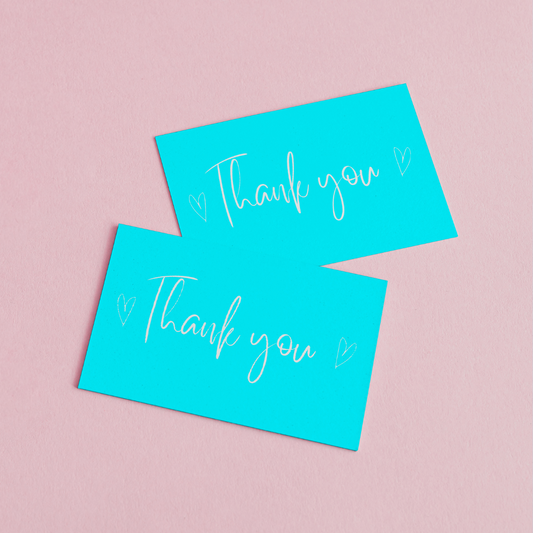 85mm x 55mm Blue and Silver Appreciation Cards