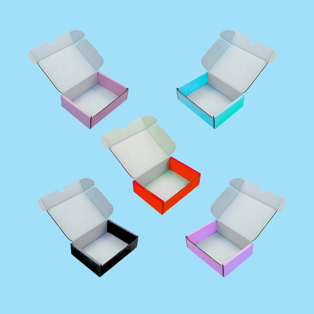 Coloured 7x5x2" Postal Boxes (Small Parcel)