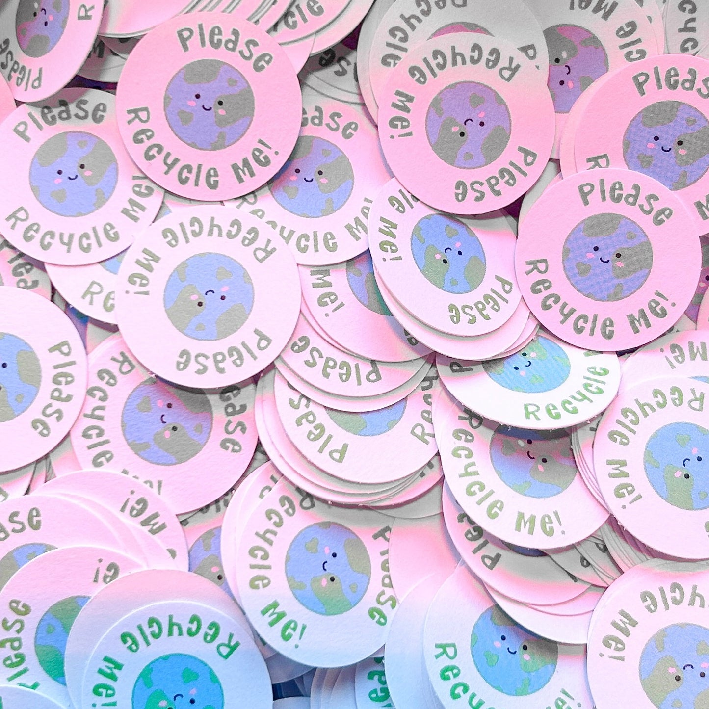 1" Biodegradable Stickers - 'Please Recycle Me!'
