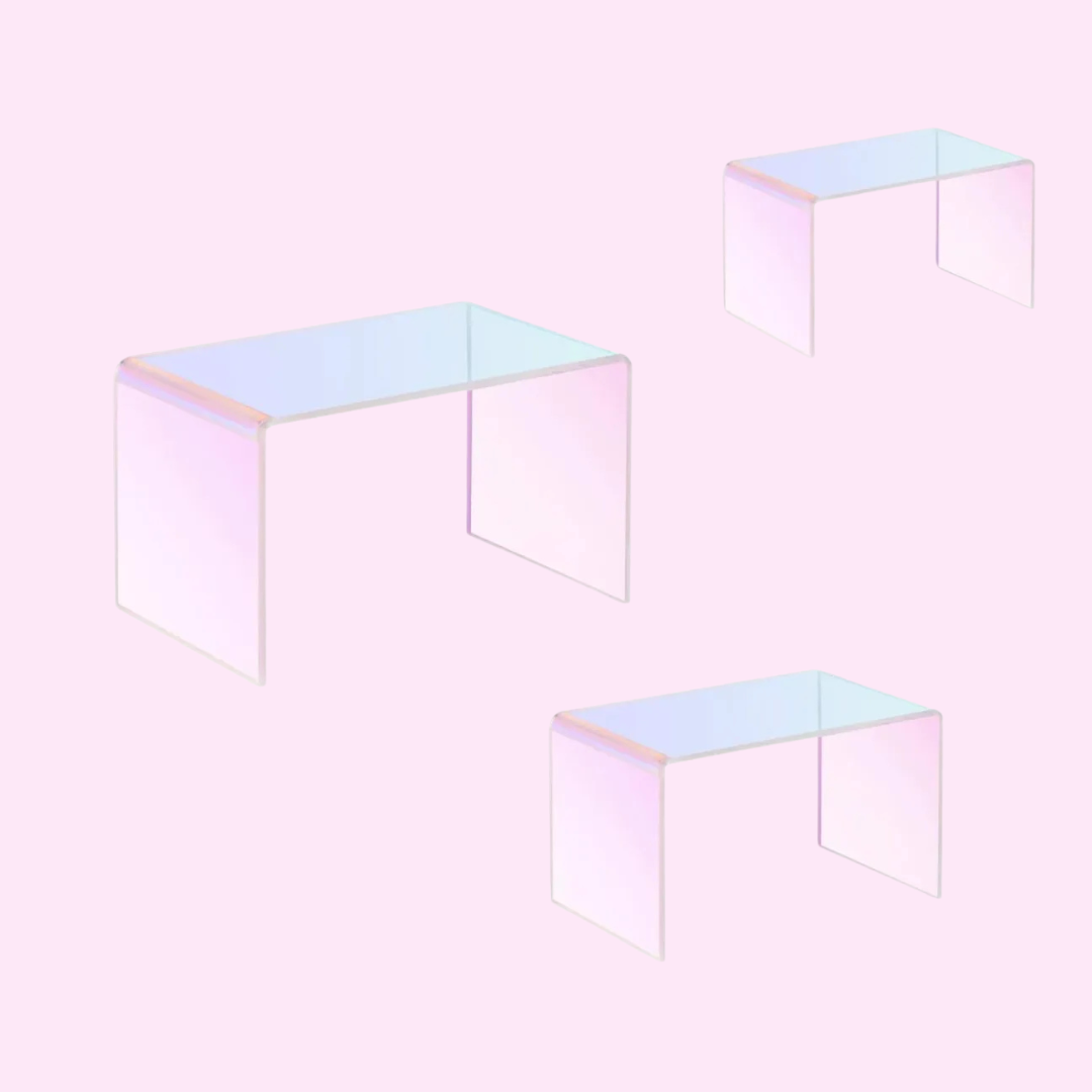 Holographic Acrylic Risers (Set of 3)