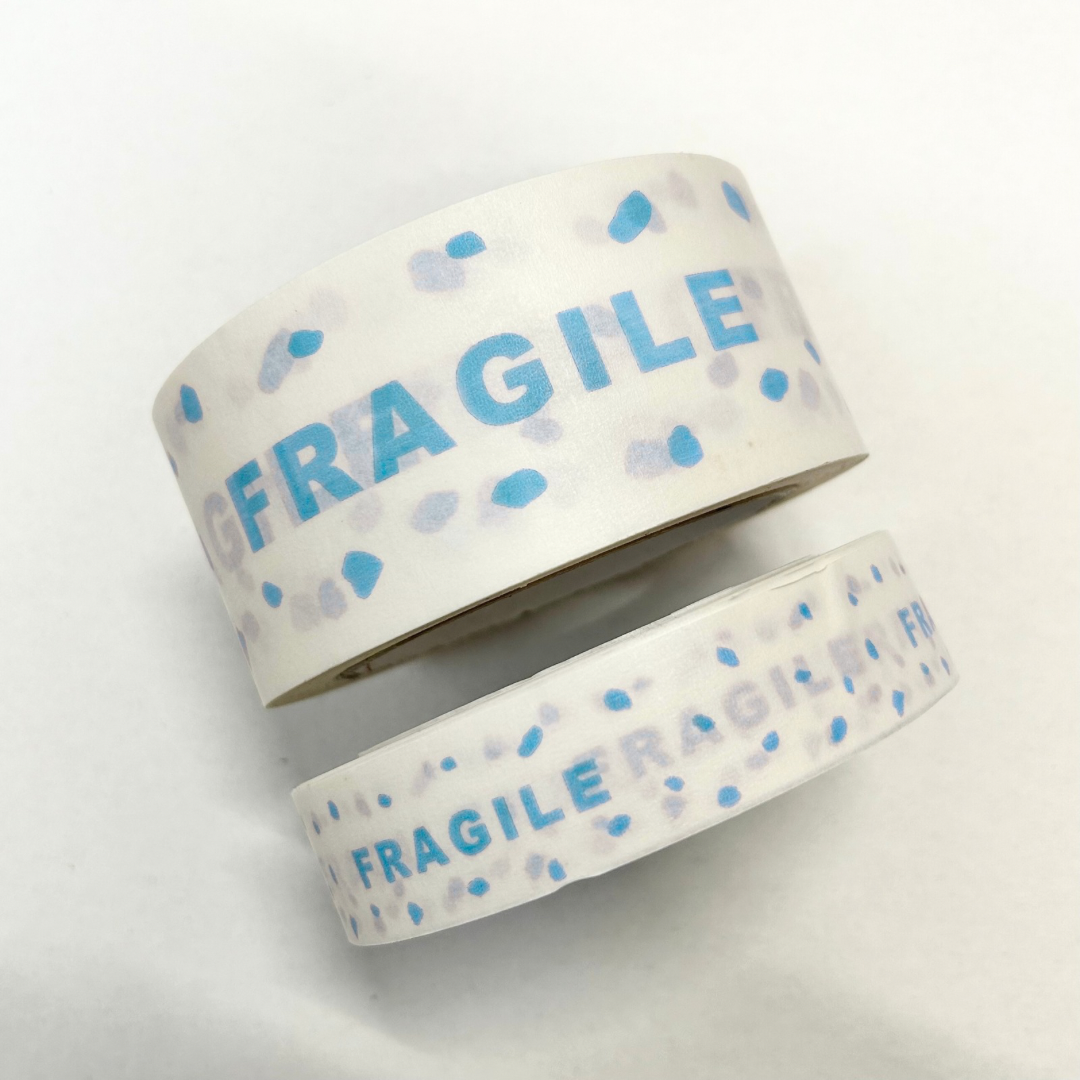'Fragile' Polka-Dot Patterned Paper Tape (Wholesale: Pack of 15)