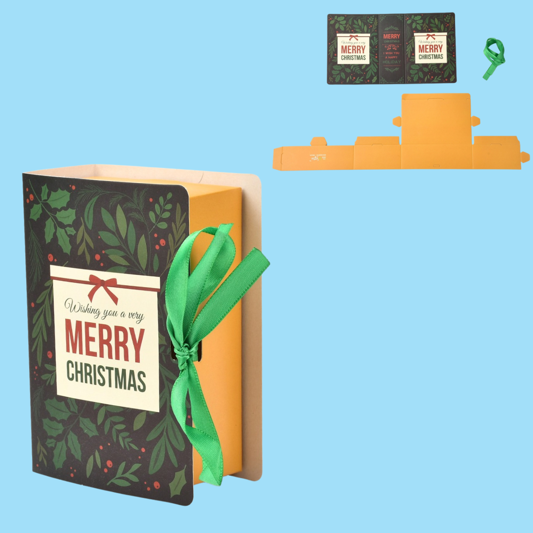 Christmas Book-Style Gift Boxes – Pack of 20