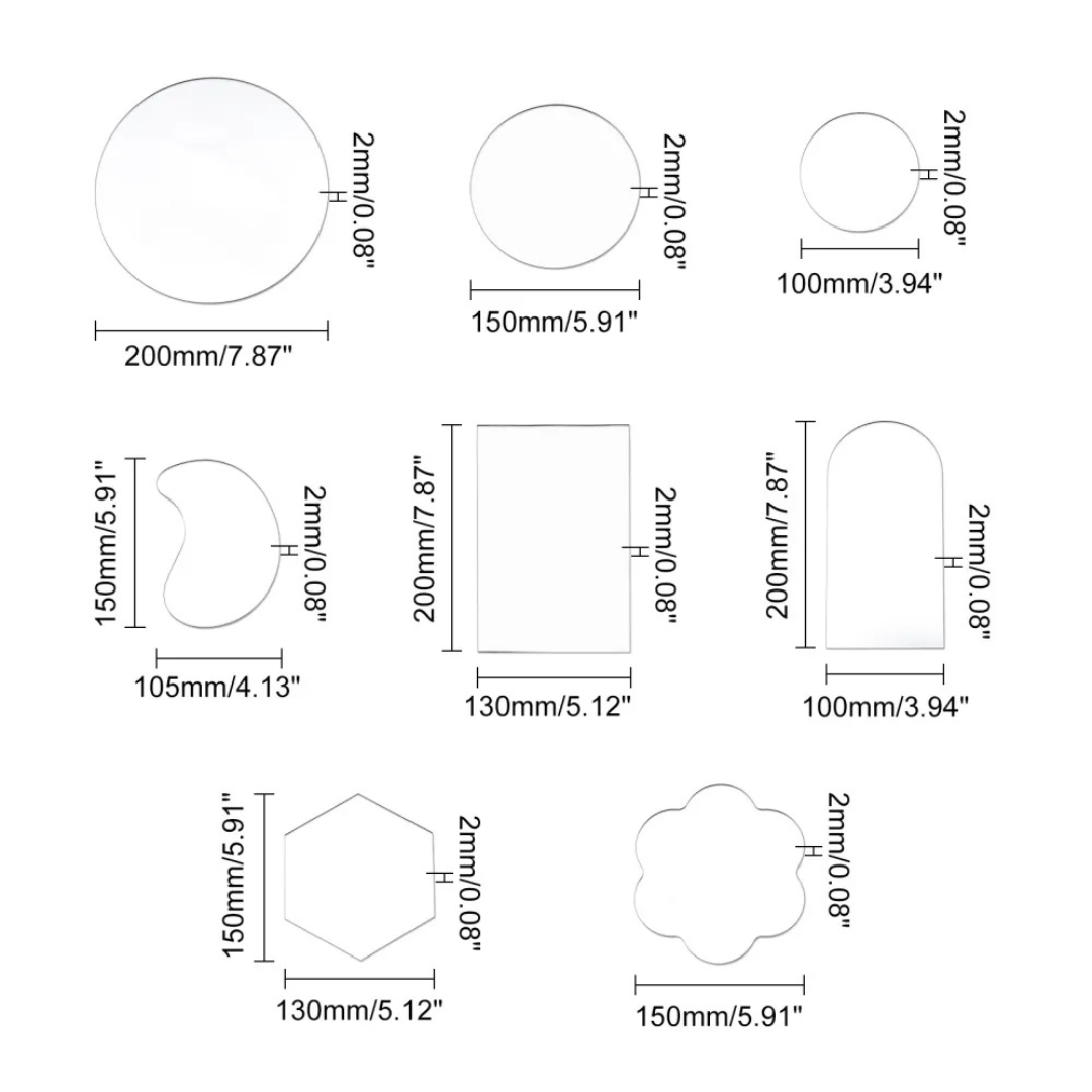 Geometric Shape Mirrors (Set of 8)