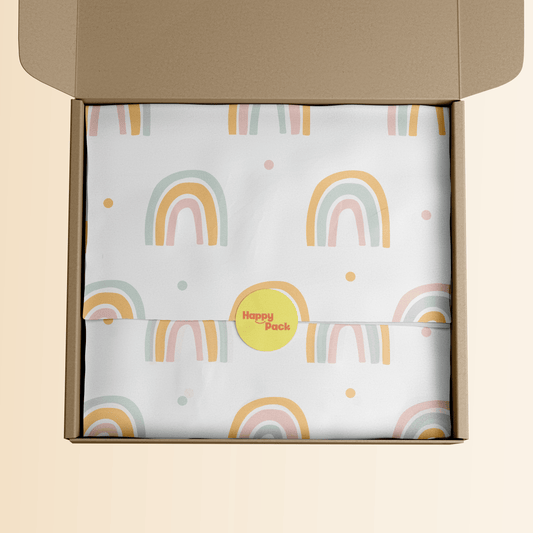 Pastel Rainbow Patterned Tissue Paper 20x30" (18gsm)