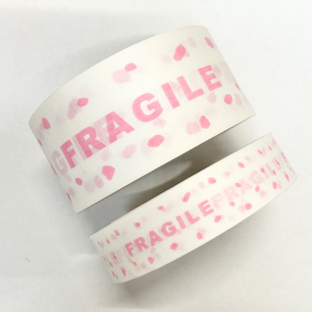 'Fragile' Polka-Dot Patterned Paper Tape (Wholesale: Pack of 15)