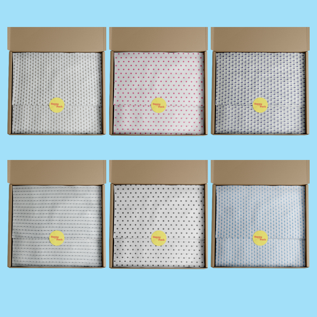 Polka-Dot Patterned Tissue Paper 17x27" (18gsm)