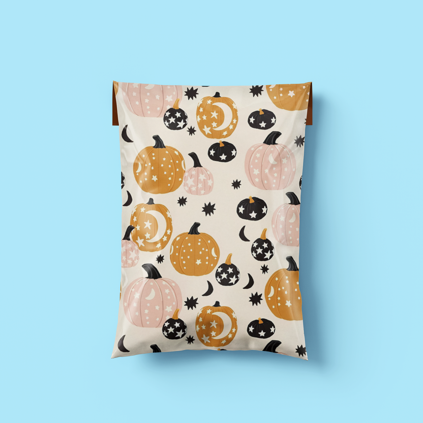 Pumpkin Patterned Poly Postal Bags