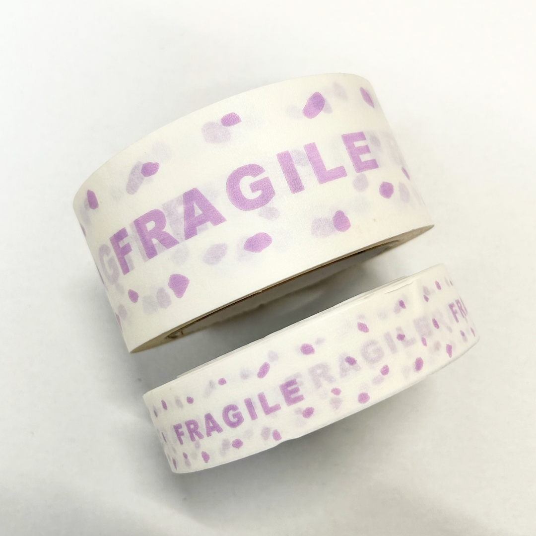 'Fragile' Polka-Dot Patterned Paper Tape (Wholesale: Pack of 15)
