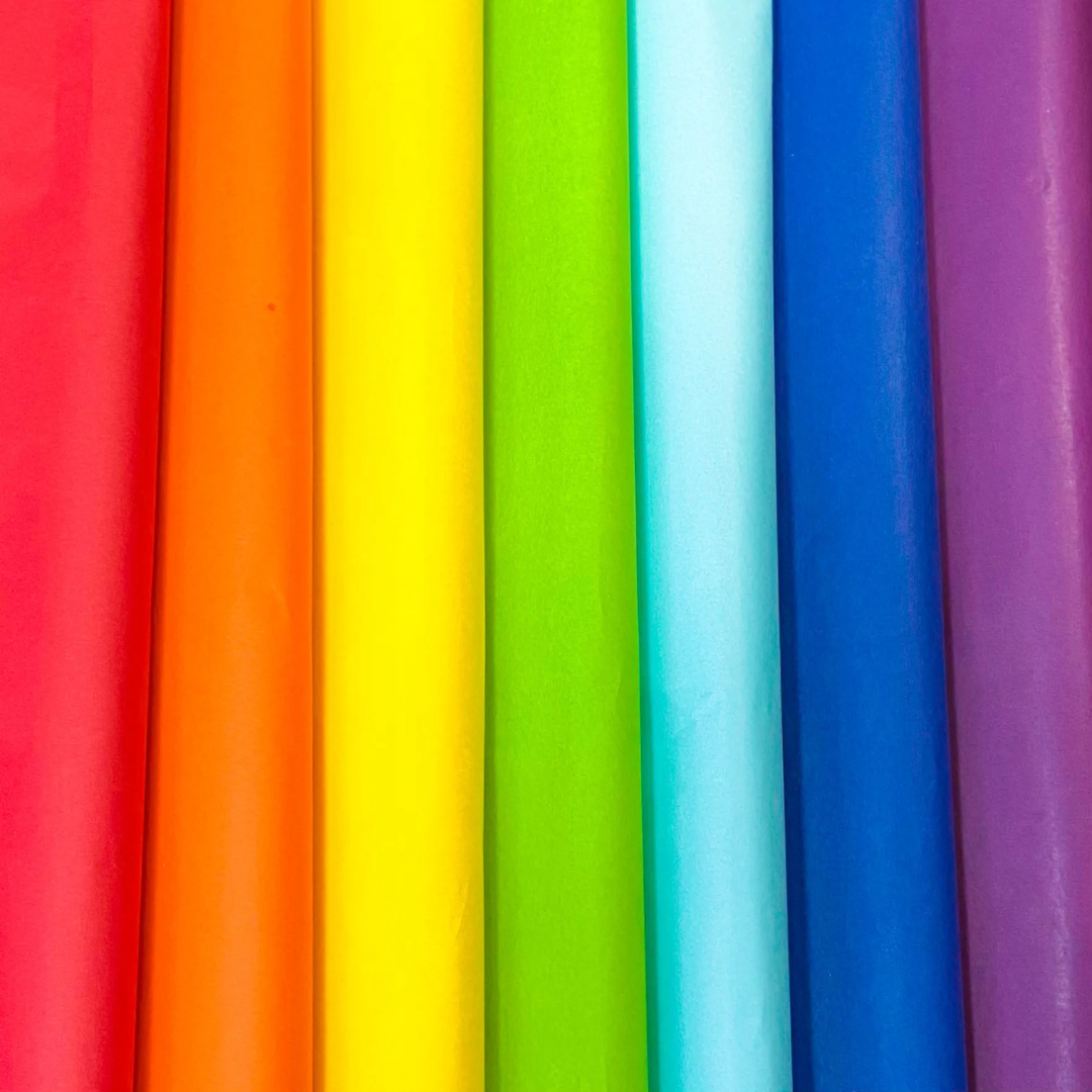 Rainbow Mixed Coloured Tissue Paper 20x30" (18gsm)
