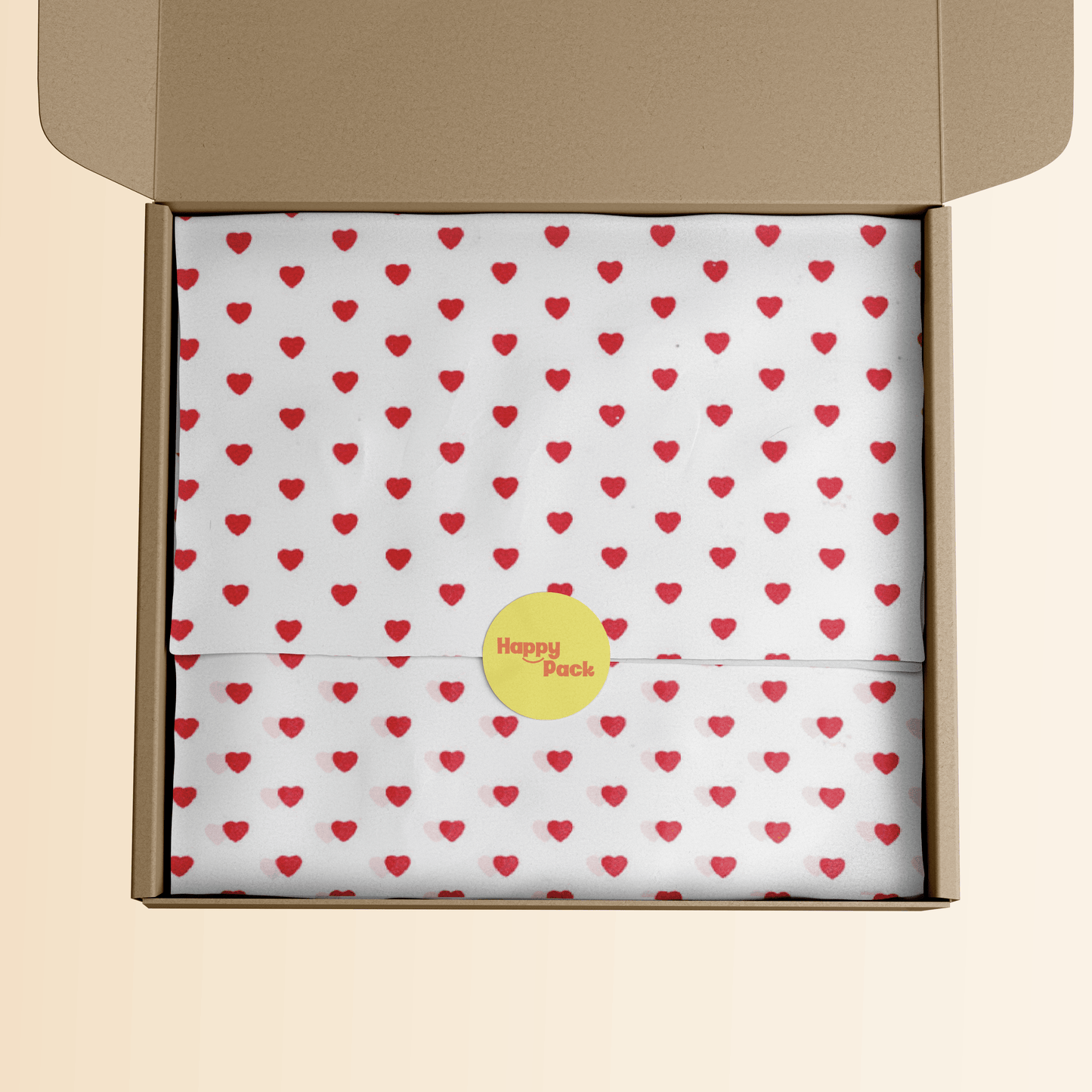 Red Heart Patterned Tissue Paper 20x30" (18gsm)