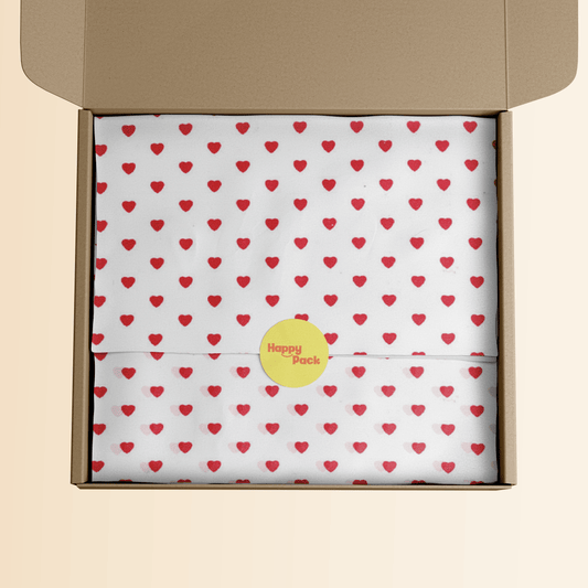 Red Heart Patterned Tissue Paper 20x30" (18gsm)