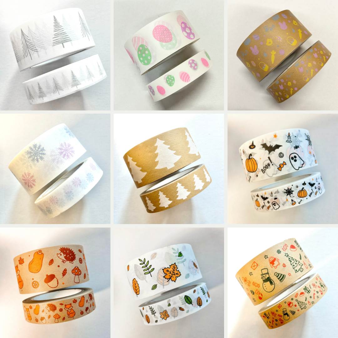 Seasonal Patterned Paper Tape (Wholesale: Pack of 15)