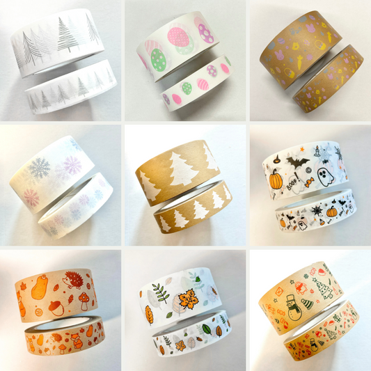 Seasonal Patterned Paper Tape (Wholesale: Pack of 15)