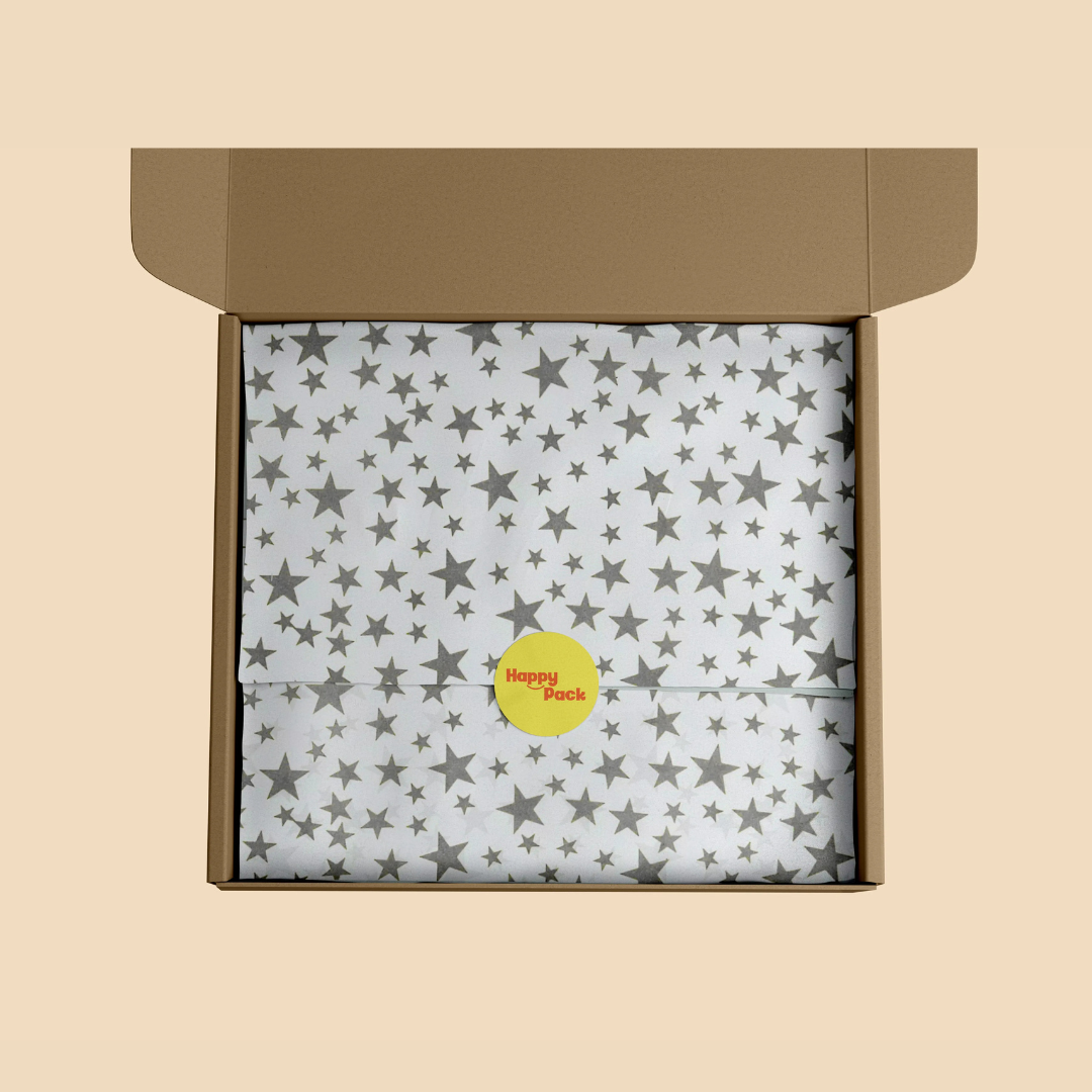 Silver Star Patterned Tissue Paper 20x30"