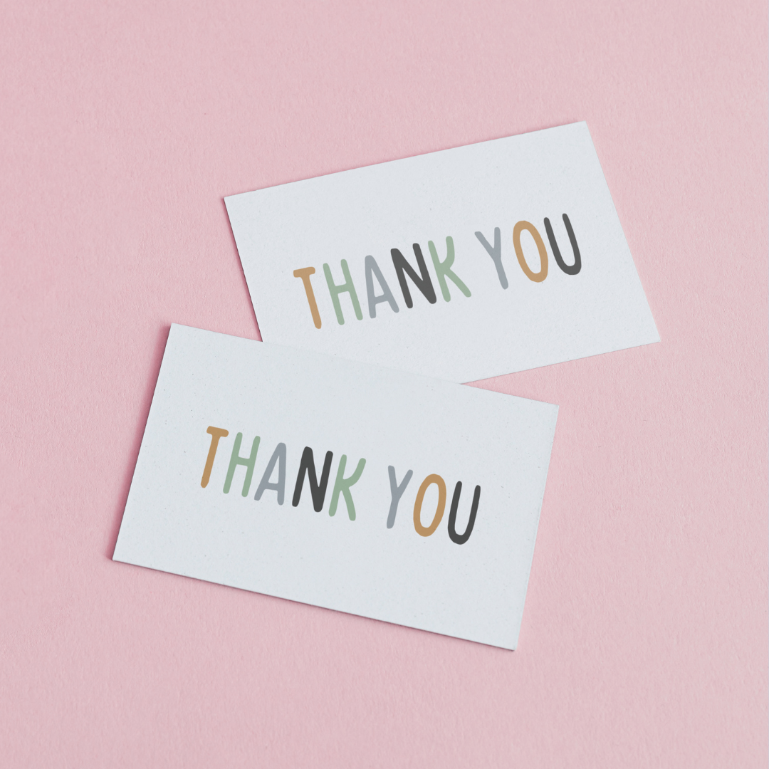 85mm x 55mm Appreciation Cards (Discounted)