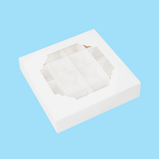 White Treat Boxes with Inserts & PET Plastic Window (16 Cavities)