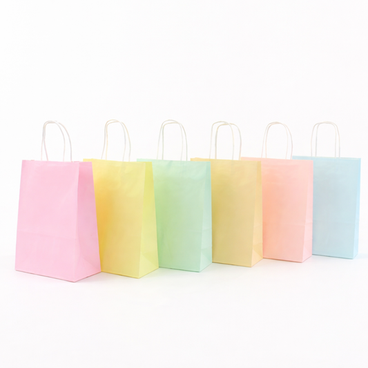 Pastel Mix Kraft Paper Twist Handle Bags