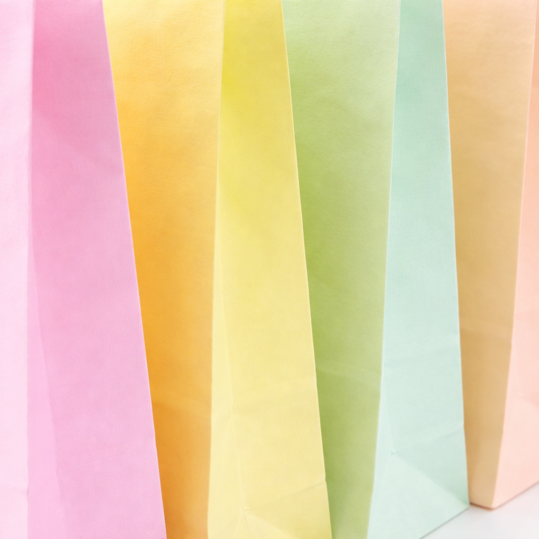 Pastel Mix Kraft Paper Twist Handle Bags