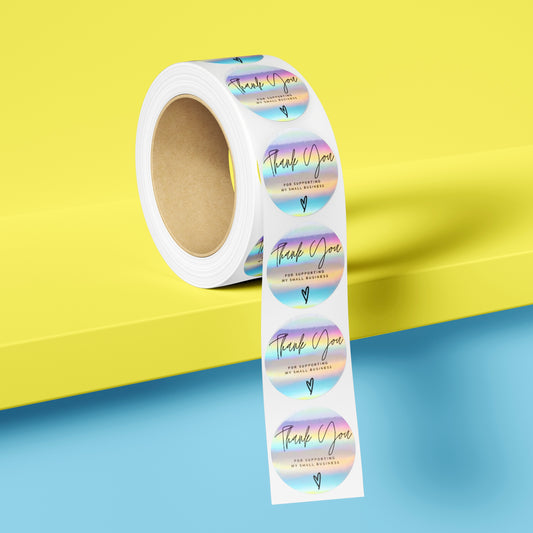 1" Stickers - Holographic Thank You For Ordering