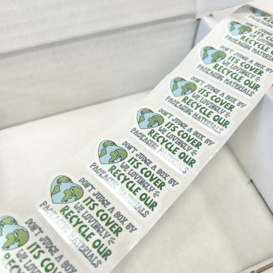 We Recycle Our Packaging Materials Stickers