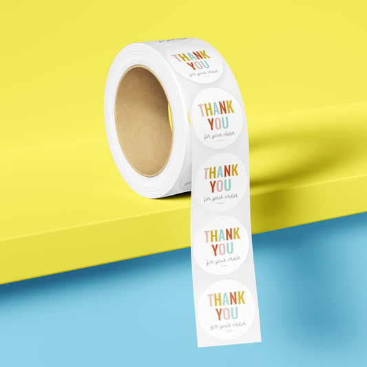 1" Stickers - Rainbow Letters (500 Stickers)