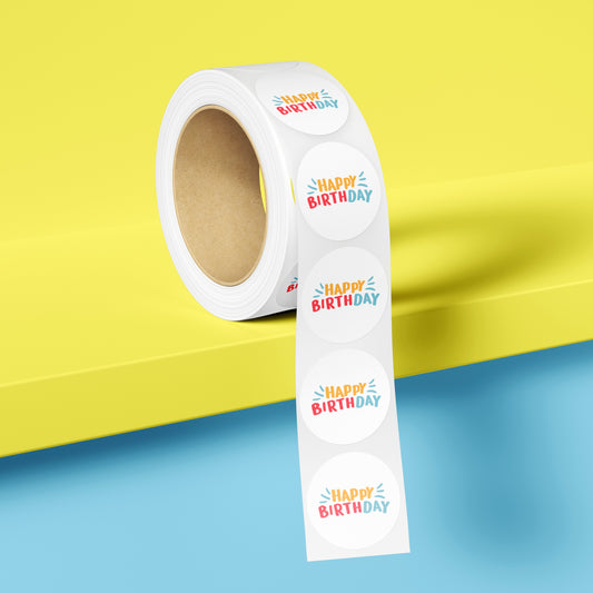 1" Stickers - Happy Birthday