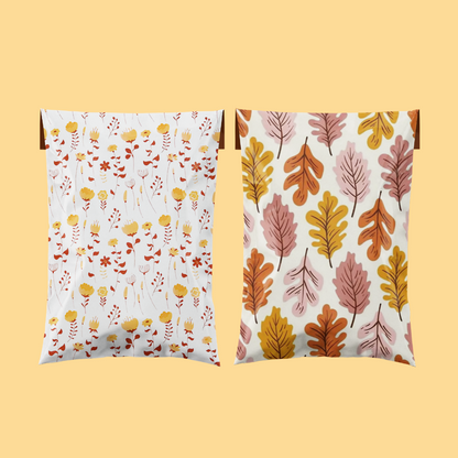 Patterned Poly Postal Bags - Autumn