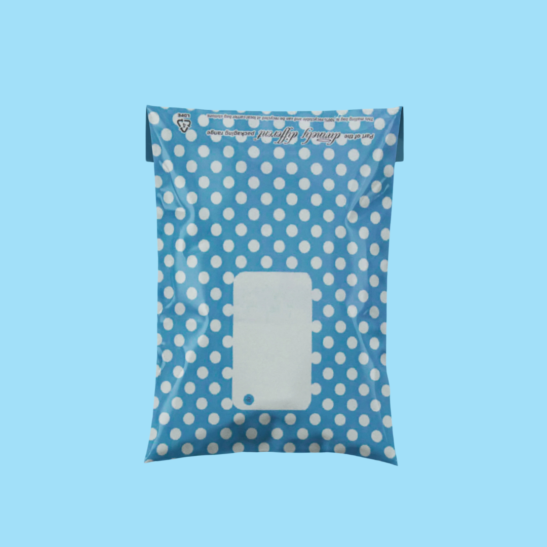 Polka-Dot Patterned Poly Postal Bags