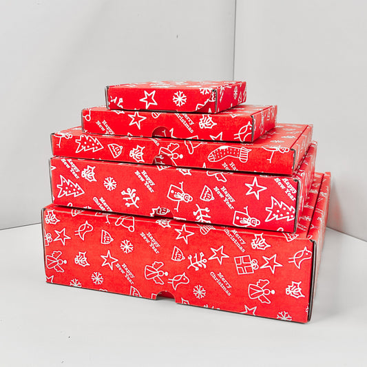Christmas Doodle Patterned PIP and Postal Boxes