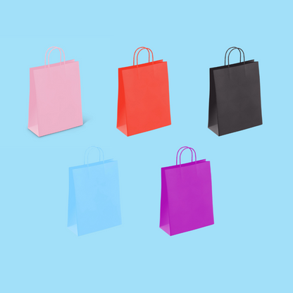 Coloured Kraft Paper Twist Handle Bags