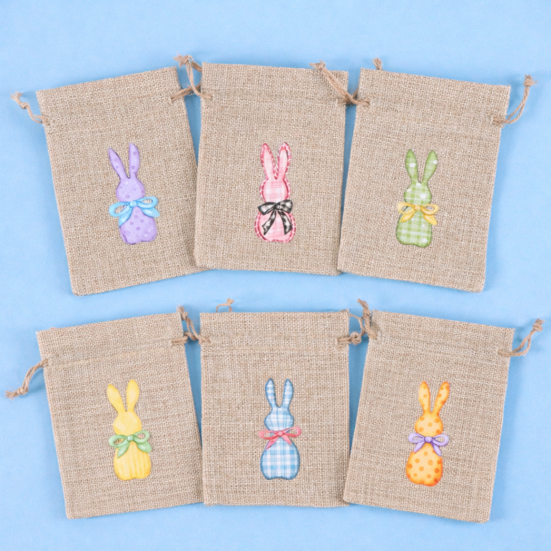 Hessian Easter Bunny Drawstring Bags
