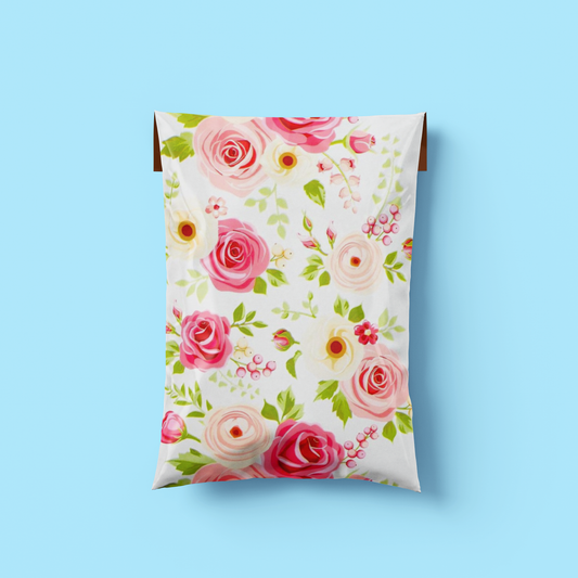 Floral Patterned Poly Postal Bags