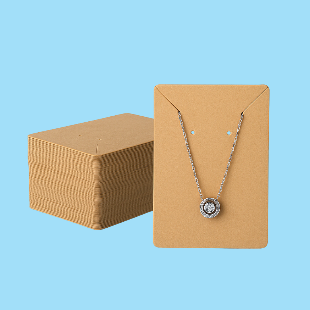 Kraft Jewellery Display Cards (Pack of 100)