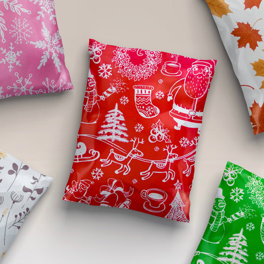 10x14" Seasonal Poly Postal Bags