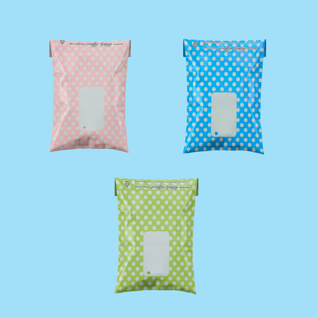 Polka-Dot Patterned Poly Postal Bags