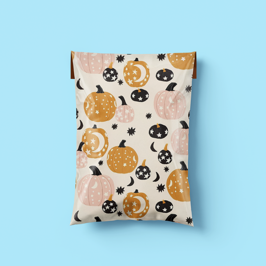 Pumpkin Patterned Poly Postal Bags
