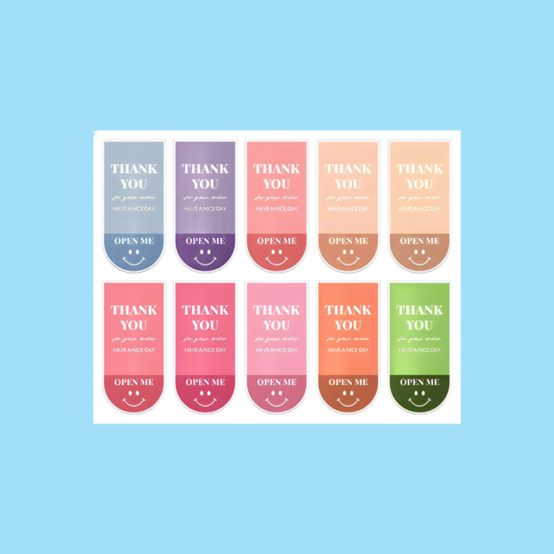 3x9cm Rainbow Sealing Stickers – Happy Pack