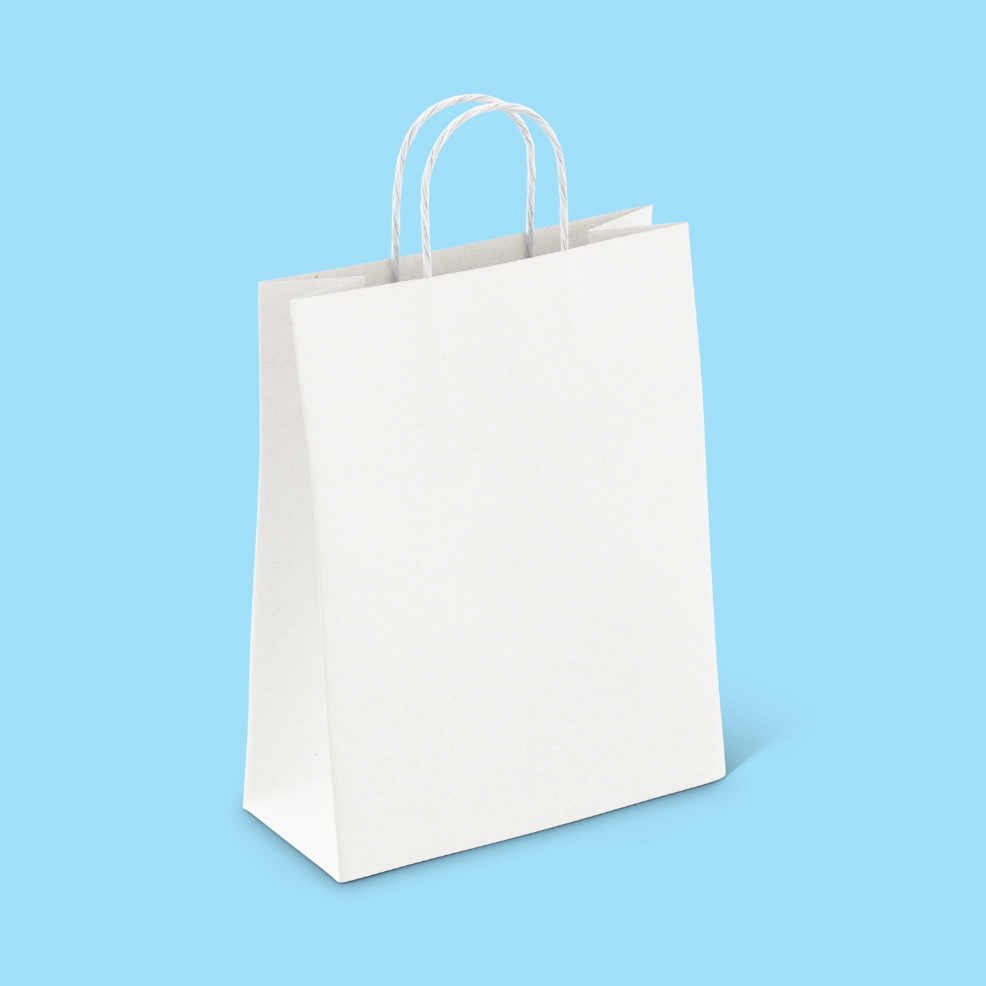 White Kraft Paper Twist Handle Bags