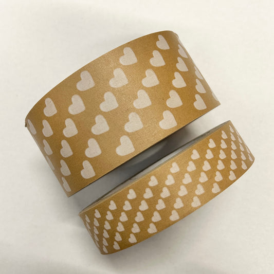 White Heart Patterned Paper Tape